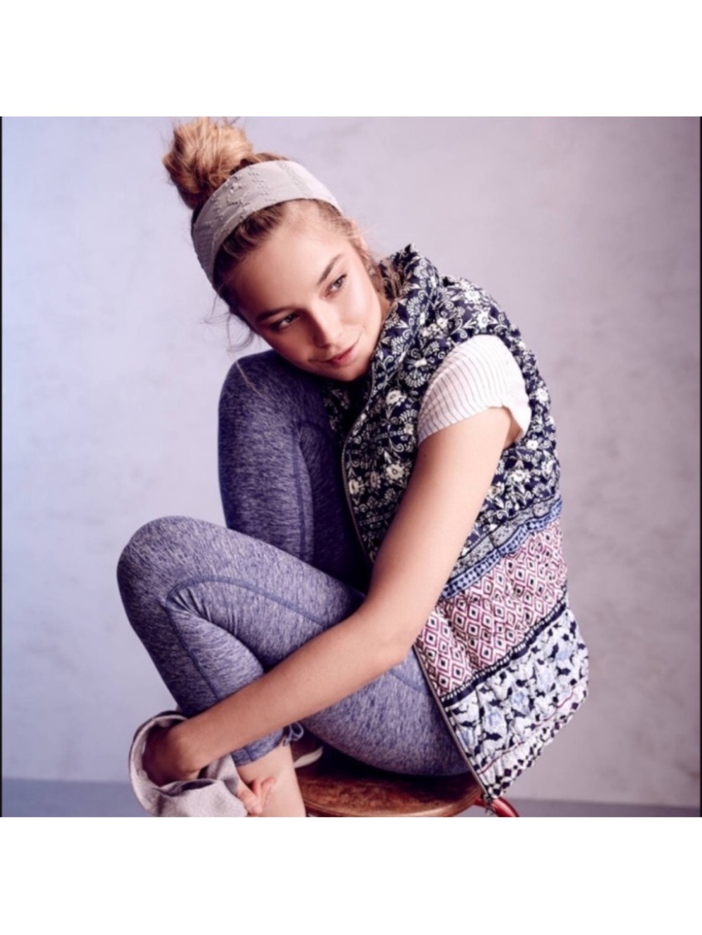 Anthropologie Pure + Good Ukiyo Puffer Vest with Hood